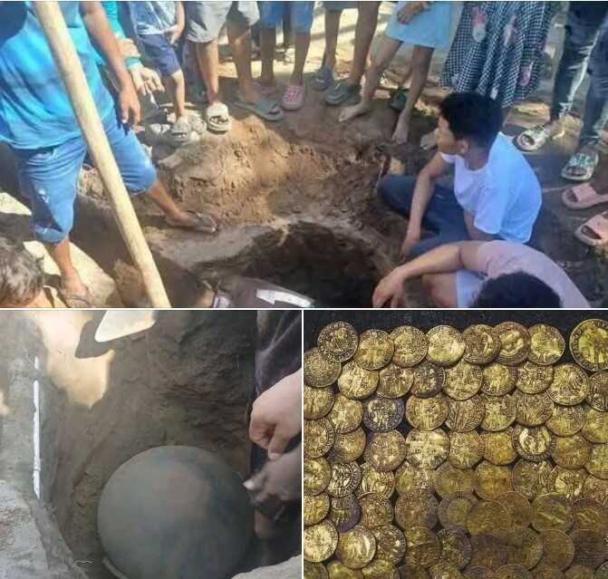 Obreros descubren oro enterrado durante obra pública en Sonora