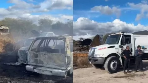 Sofocan incendio en corralón de Tehuacán; 20 vehículos consumidos