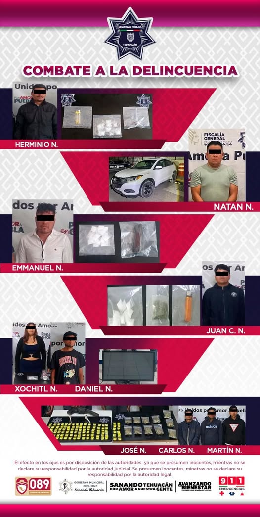 Desarticulan red de narcomenudeo en Tehuacán tras operativos en varias colonias